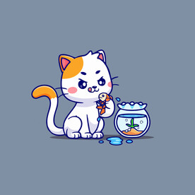 可爱小猫矢量卡通插画