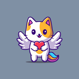 可爱小猫矢量卡通插画