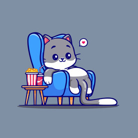 可爱小猫矢量卡通插画