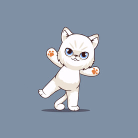 可爱小猫矢量卡通插画