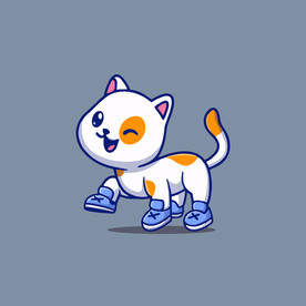 可爱小猫矢量卡通插画