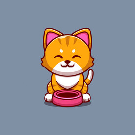 可爱小猫矢量卡通插画