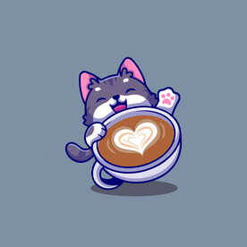 可爱小猫矢量卡通插画