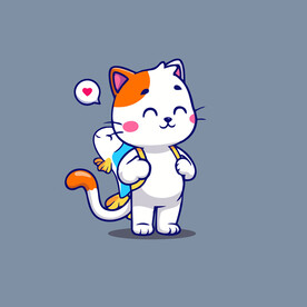 可爱小猫矢量卡通插画