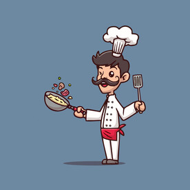 可爱厨师矢量卡通插画