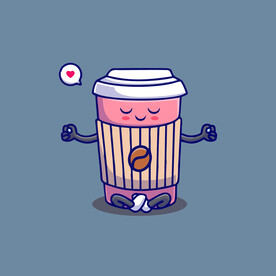 可爱咖啡杯卡通矢量儿童插画