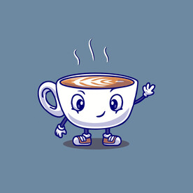 可爱咖啡卡通矢量儿童插画