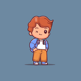 可爱小男孩卡通矢量儿童插画