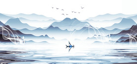 水墨山水画          