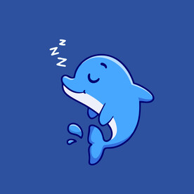 可爱海豚矢量卡通插画