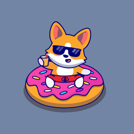 可爱宠物矢量卡通插画