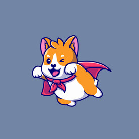 可爱宠物矢量卡通插画