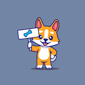 可爱宠物矢量卡通插画