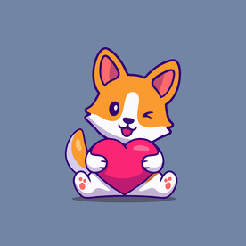 可爱宠物矢量卡通插画