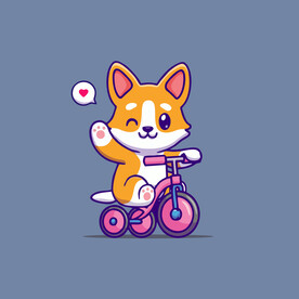 可爱宠物矢量卡通插画