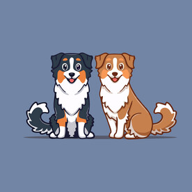 可爱宠物矢量卡通插画