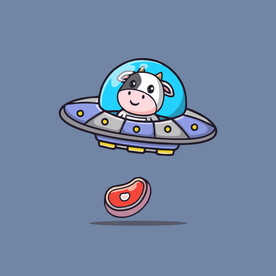 可爱小阿牛矢量卡通插画