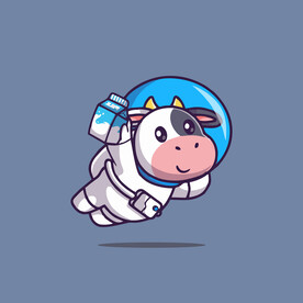 可爱小阿牛矢量卡通插画