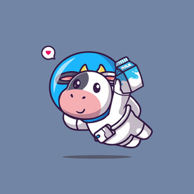 可爱小阿牛矢量卡通插画