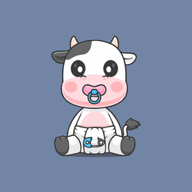 可爱小阿牛矢量卡通插画