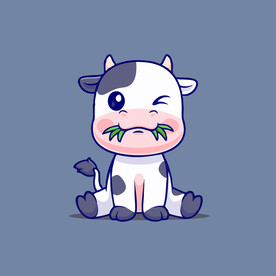 可爱小阿牛矢量卡通插画