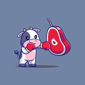 可爱小阿牛矢量卡通插画