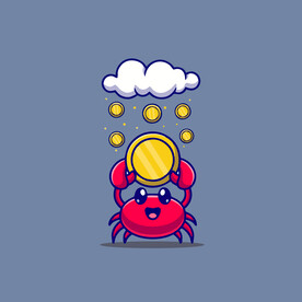 可爱螃蟹矢量卡通插画