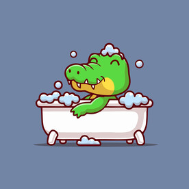 可爱鳄鱼矢量卡通插画