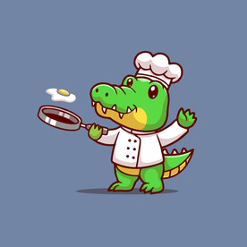 可爱鳄鱼矢量卡通插画