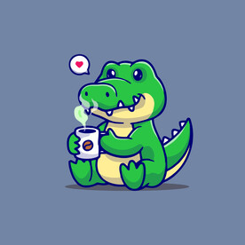 可爱鳄鱼矢量卡通插画