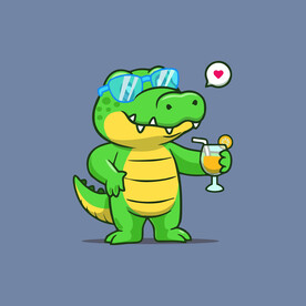 可爱鳄鱼矢量卡通插画