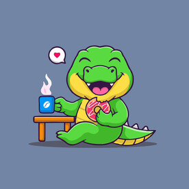 可爱鳄鱼矢量卡通插画