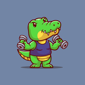 可爱鳄鱼矢量卡通插画