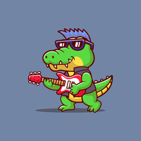 可爱鳄鱼矢量卡通插画