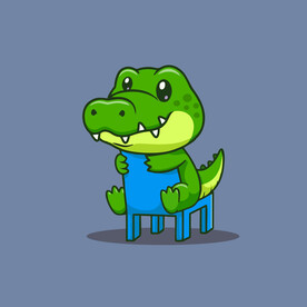 可爱鳄鱼矢量卡通插画