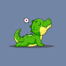 可爱鳄鱼矢量卡通插画