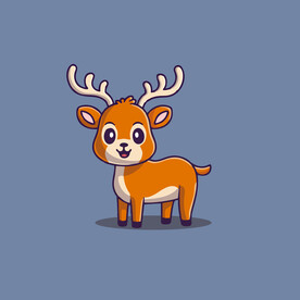 可爱小鹿矢量卡通插画