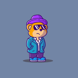 可爱小熊矢量卡通插画