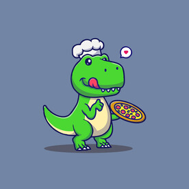 可爱霸王恐龙矢量卡通插画