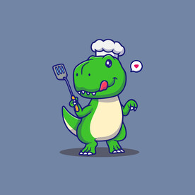 可爱霸王恐龙矢量卡通插画