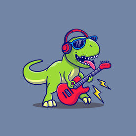 可爱霸王恐龙矢量卡通插画