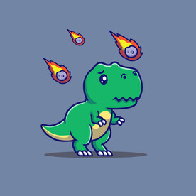 可爱霸王恐龙矢量卡通插画