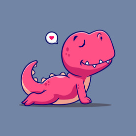 可爱霸王恐龙矢量卡通插画