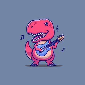 可爱霸王恐龙矢量卡通插画