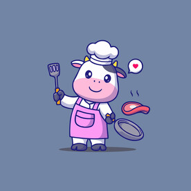 可爱奶牛花花牛矢量卡通插画