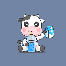 可爱奶牛花花牛矢量卡通插画