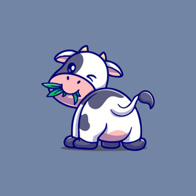 可爱奶牛花花牛矢量卡通插画