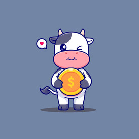 可爱奶牛花花牛矢量卡通插画