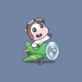 可爱奶牛花花牛矢量卡通插画