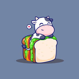 可爱奶牛花花牛矢量卡通插画